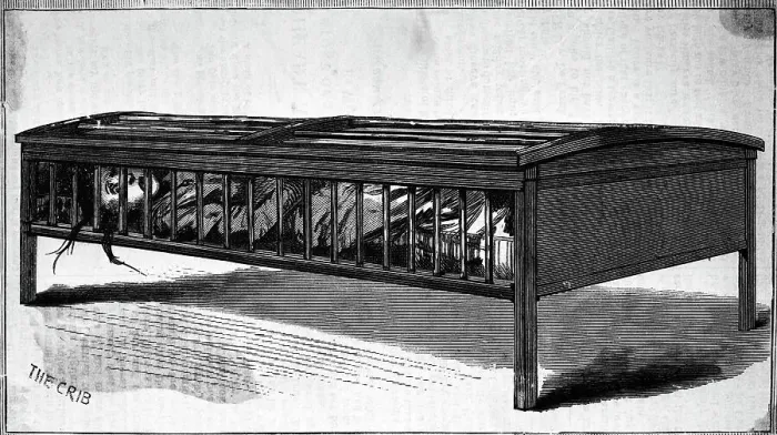 Framed Print : Illustration of the Crib Used To Restrain Mental Patients Framed Print : Illustration of the Crib Used To Restrain Mental Patients