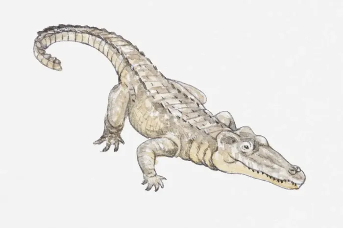 Framed Print : Illustration of a crocodile Framed Print : Illustration of a crocodile