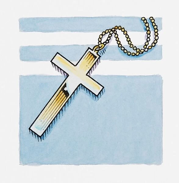 Illustration of cross on rosary