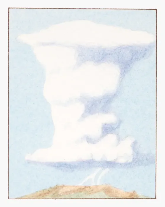 Framed Print : Illustration of cumulonimbus cloud with lightning Framed Print : Illustration of cumulonimbus cloud with lightning