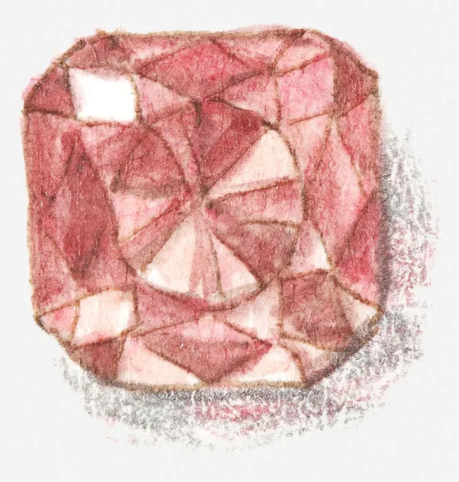 Framed Print : Illustration of cut ruby