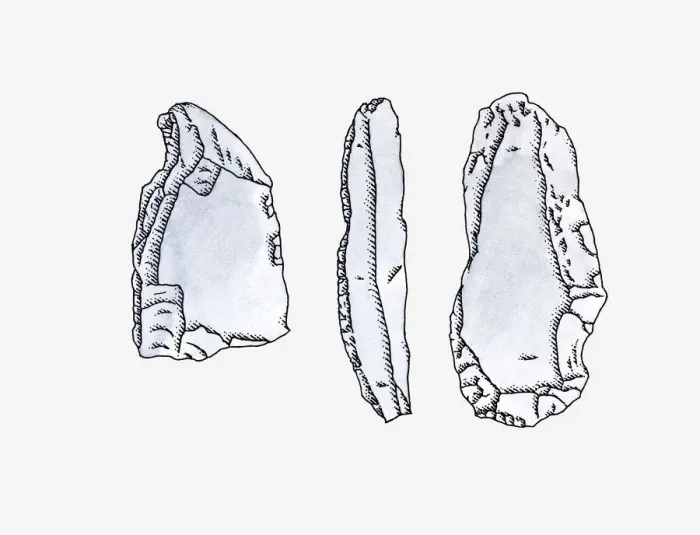 Framed Print : Illustration of Dabban stone tools from in Haua Feah Cave, Libya Framed Print : Illustration of Dabban stone tools from in Haua Feah Cave, Libya