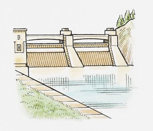 Illustration of a dam
