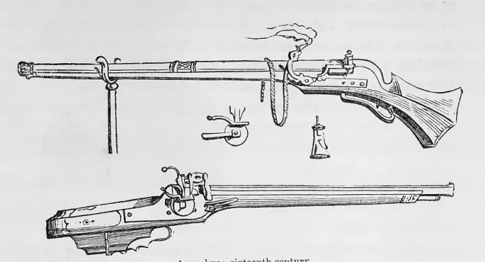 Framed Print : Illustration Depicting Arquebus Weapon Framed Print : Illustration Depicting Arquebus Weapon