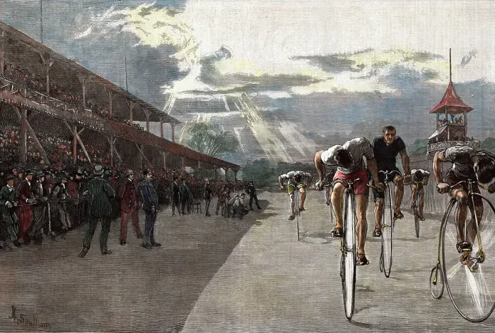 Framed Print : Illustration Depicting Bicycle Tournament