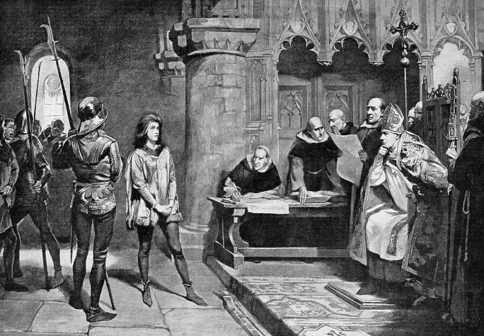 Framed Print : Illustration Depicting Joan of Arc on Trial Framed Print : Illustration Depicting Joan of Arc on Trial