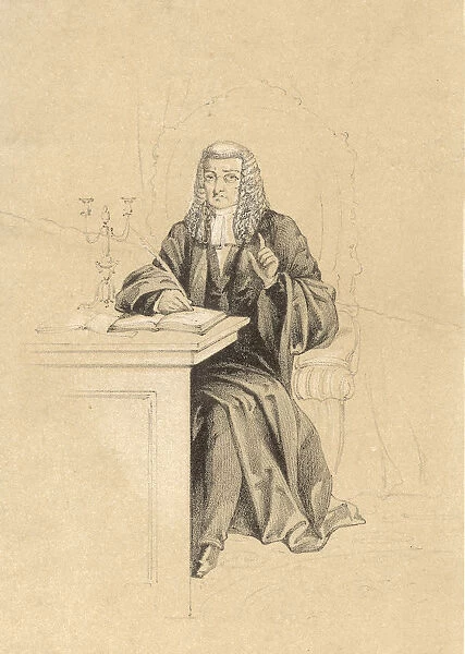 Judge. Illustration depicting a judge, dressed in robes