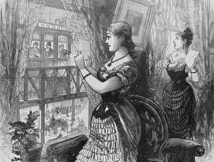 Framed Print : Illustration Depicting Man-Fishers on Sixth Avenue, New York City - Siren Games They Play to Rope in Trade Framed Print : Illustration Depicting Man-Fishers on Sixth Avenue, New York City - Siren Games They Play to Rope in Trade
