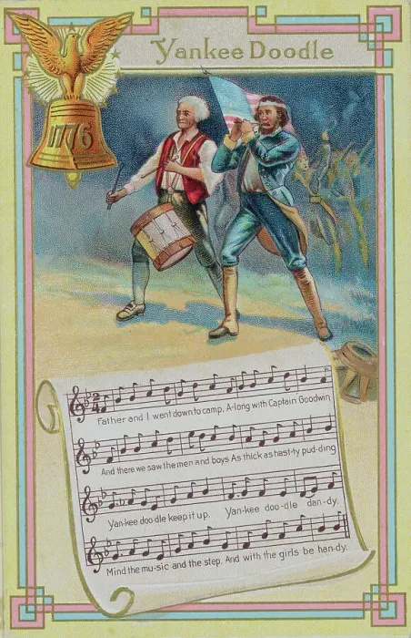 Framed Print : Illustration Depicting Men Playing Yankee Doodle Framed Print : Illustration Depicting Men Playing Yankee Doodle