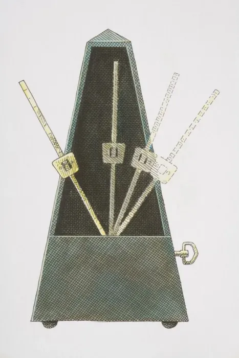 Framed Print : Illustration depicting the movement of the arm on a metronome Framed Print : Illustration depicting the movement of the arm on a metronome