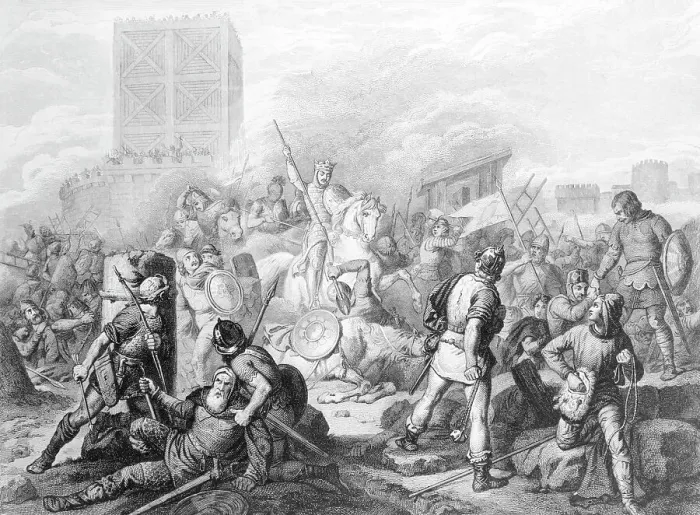 Framed Print : Illustration Depicting Siege of Paris by Normans in 835 Framed Print : Illustration Depicting Siege of Paris by Normans in 835