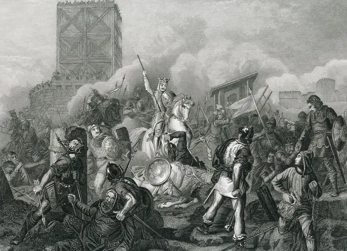 Framed Print : Illustration Depicting Siege of Paris by Normans in 835 Framed Print : Illustration Depicting Siege of Paris by Normans in 835