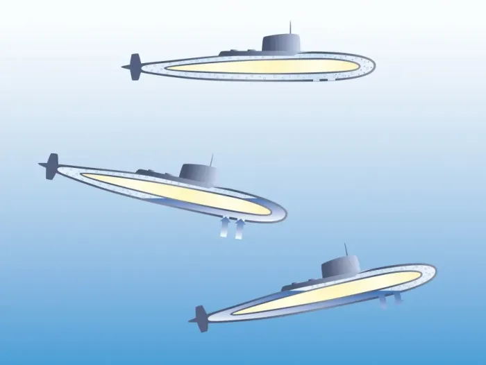 Framed Print : Illustration, diagram illustrating the function of ballast tanks on submarines Framed Print : Illustration, diagram illustrating the function of ballast tanks on submarines
