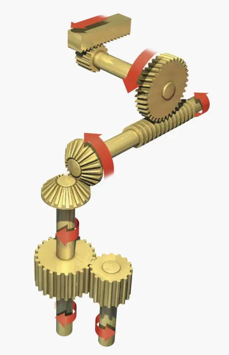 Framed Print : Illustration of different types of gears, including rack and pinion gears, worm gears, bevel gears Framed Print : Illustration of different types of gears, including rack and pinion gears, worm gears, bevel gears