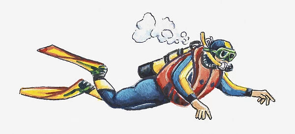 Illustration of a diver