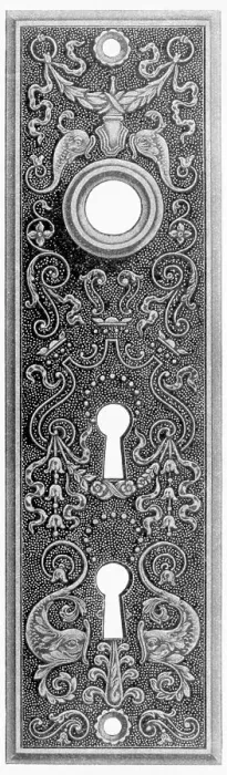 Framed Print : Illustration of Doorknob Plate With Two Keyholes Framed Print : Illustration of Doorknob Plate With Two Keyholes
