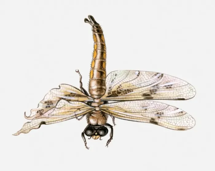 Framed Print : Illustration of a dragonfly with badly damaged wings Framed Print : Illustration of a dragonfly with badly damaged wings