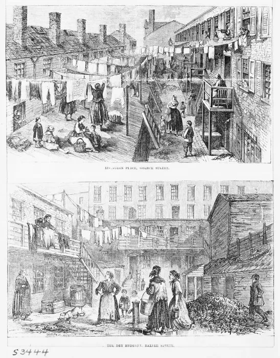 Framed Print : Illustration with Dual Depiction of Early City Dwellings Framed Print : Illustration with Dual Depiction of Early City Dwellings