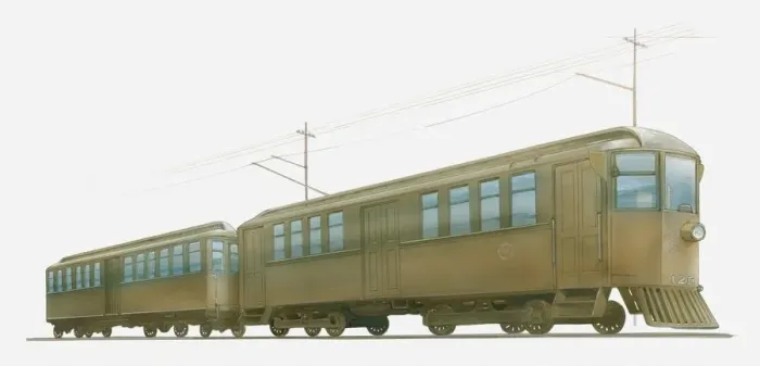 Framed Print : Illustration of early American electric train Framed Print : Illustration of early American electric train