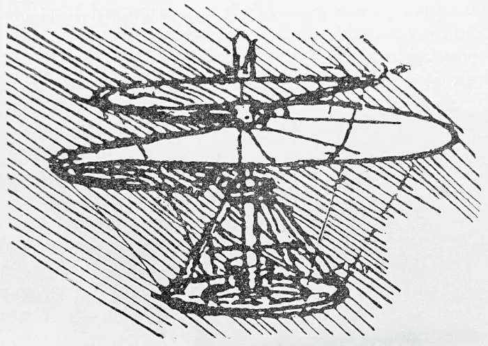 Framed Print : Illustration of Early Helicopter Draft by Leonardo da Vinci Framed Print : Illustration of Early Helicopter Draft by Leonardo da Vinci