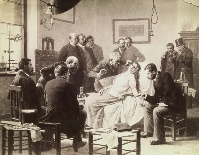 Framed Print : Illustration of an Early Hypnotism Attempt by R. Falkenberg Framed Print : Illustration of an Early Hypnotism Attempt by R. Falkenberg