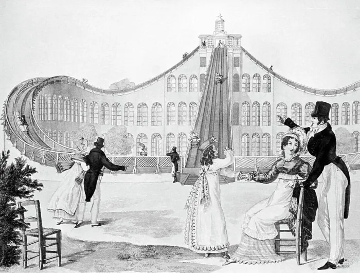 Framed Print : Illustration of an Early Roller-Coaster Framed Print : Illustration of an Early Roller-Coaster