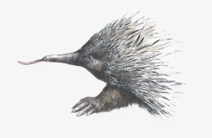 Framed Print : Illustration of Echidna (or Spiny Anteater)