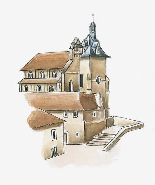 Illustration of Eglise Saint-Jacques, Bergerac, Dordogne, France