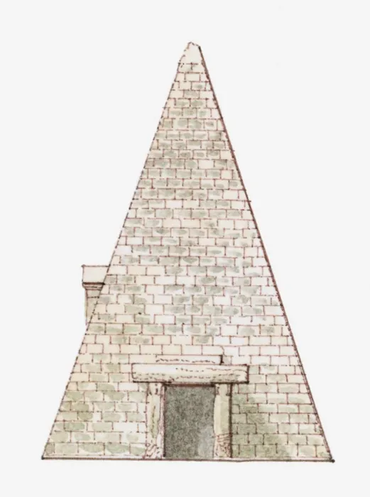 Framed Print : Illustration of Egyptian pyramid folly in Parc Monceau, Paris