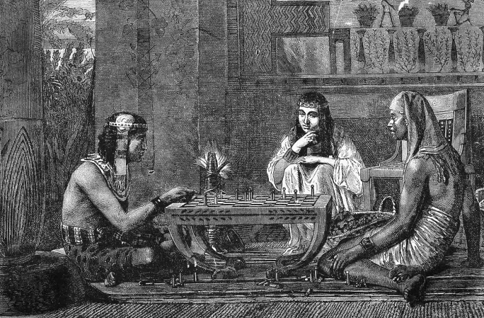 Framed Print : Illustration of Egyptians Playing Chess with Servant Framed Print : Illustration of Egyptians Playing Chess with Servant