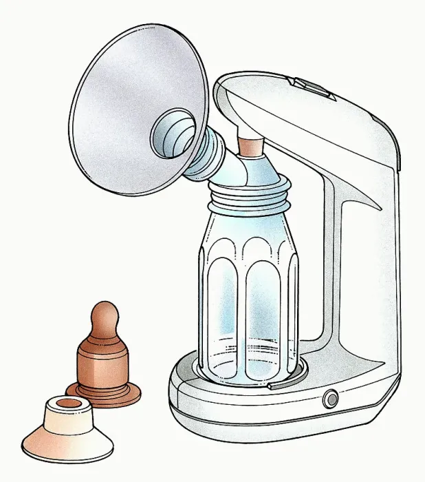 Framed Print : Illustration of electric breast pump Framed Print : Illustration of electric breast pump