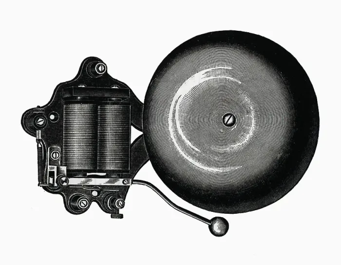Framed Print : Illustration Of Electric Door Bell Framed Print : Illustration Of Electric Door Bell