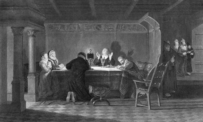 Framed Print : Illustration Entitled A Visit from the Inquisition Framed Print : Illustration Entitled A Visit from the Inquisition