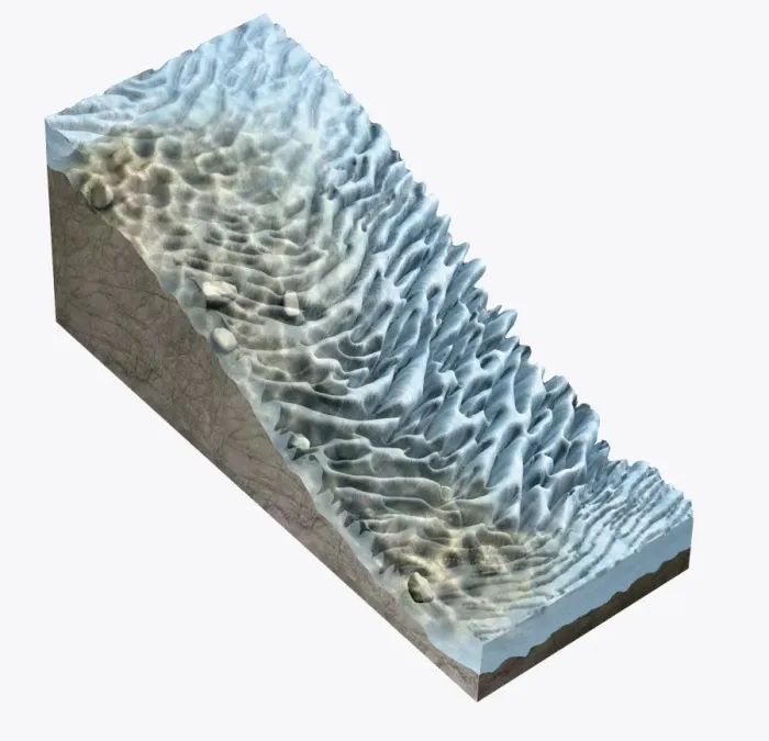 Framed Print : Illustration of eroded bedrock on a glacier Framed Print : Illustration of eroded bedrock on a glacier