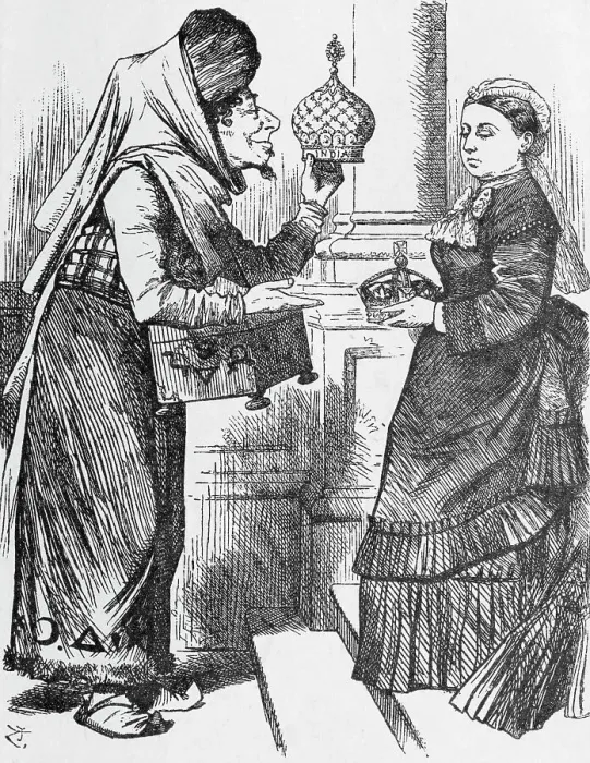 Framed Print : Illustration of Exchange Between Disraeli and Queen Victoria Framed Print : Illustration of Exchange Between Disraeli and Queen Victoria