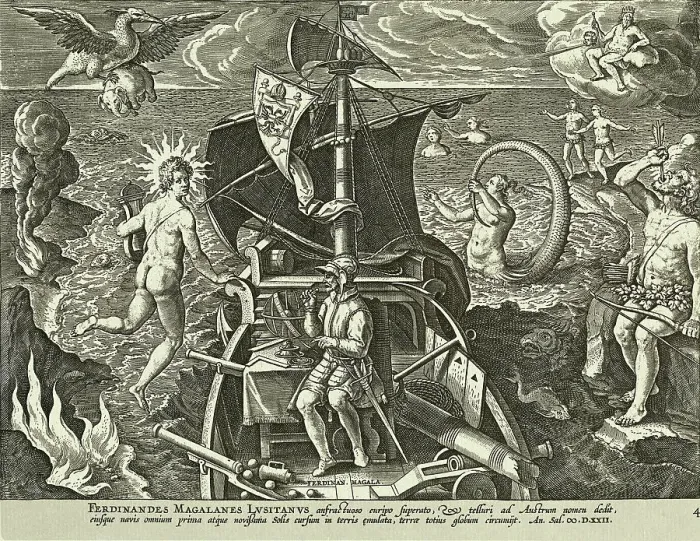 Framed Print : Illustration of Explorer on Sea Framed Print : Illustration of Explorer on Sea