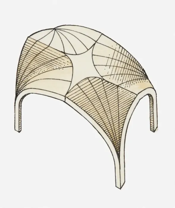 Framed Print : Illustration of a fan vault