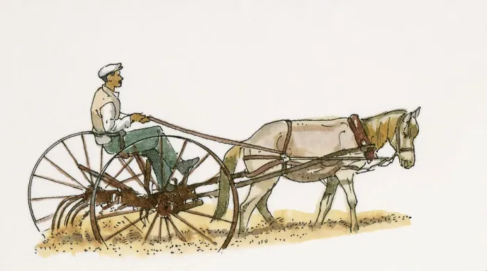 Framed Print : Illustration of farmer ploughing field near Burdur using traditional horsedrawn plough Framed Print : Illustration of farmer ploughing field near Burdur using traditional horsedrawn plough
