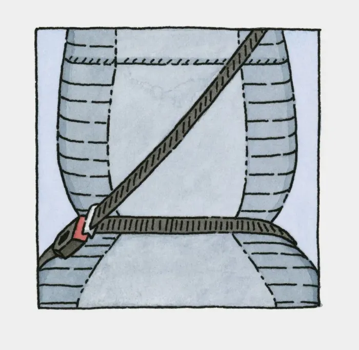 Framed Print : Illustration of fastened seat belt