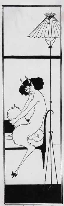 Framed Print : Illustration Of Faun On Couch