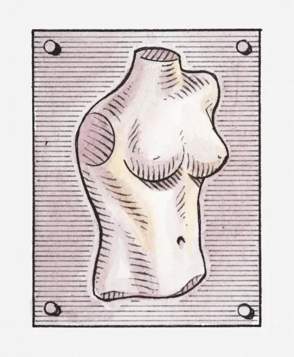 Framed Print : Illustration of a female torso on a poster Framed Print : Illustration of a female torso on a poster
