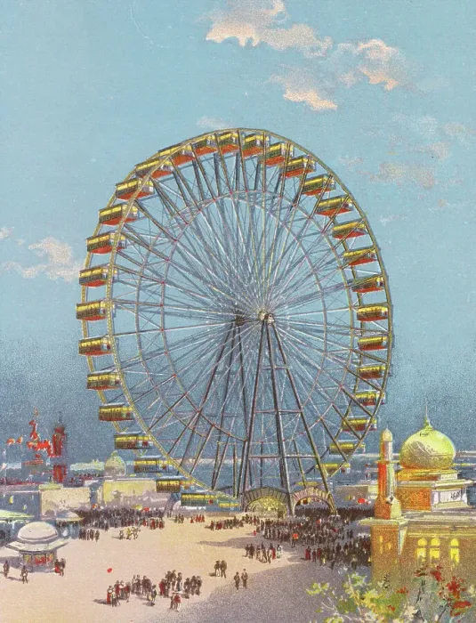 Framed Print : Illustration of Ferris Wheel at Columbian Exposition Framed Print : Illustration of Ferris Wheel at Columbian Exposition