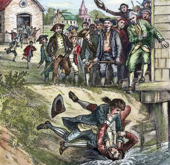 Framed Print : Illustration of a Fight During Shays's Rebellion Framed Print : Illustration of a Fight During Shays's Rebellion