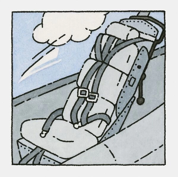 Illustration of fighter planes ejector seat