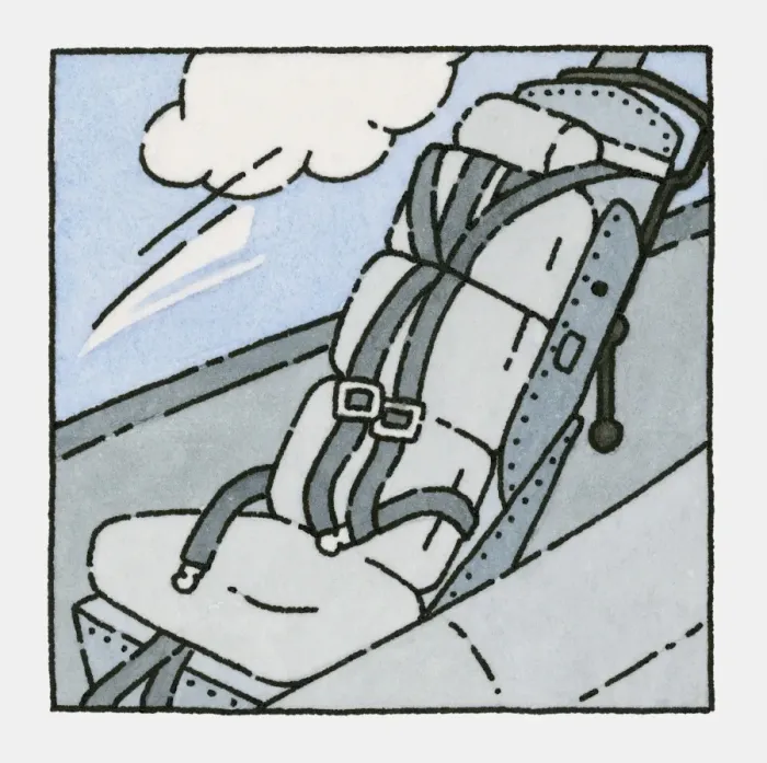 Framed Print : Illustration of fighter planes ejector seat Framed Print : Illustration of fighter planes ejector seat