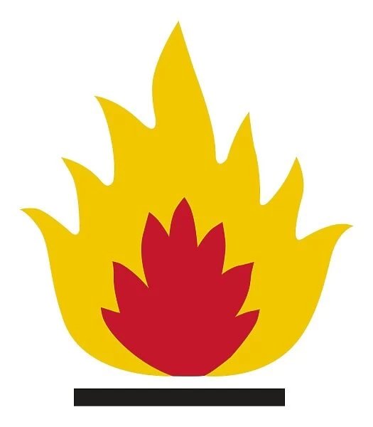 Illustration of fire with yellow and red flames