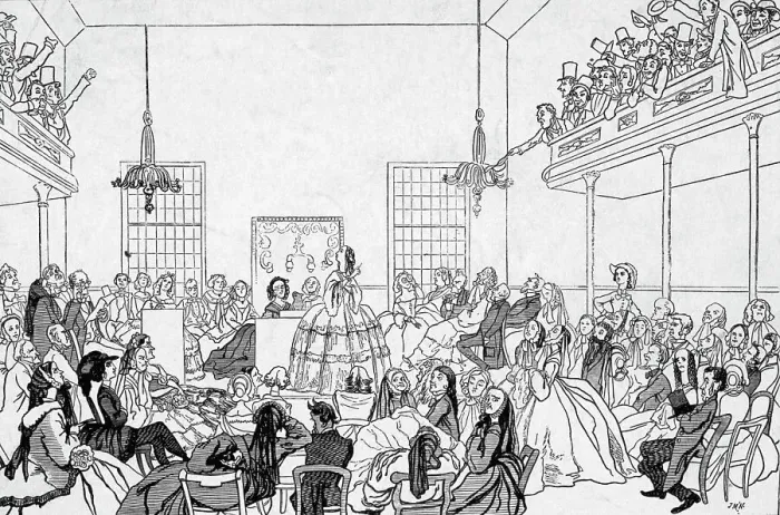 Framed Print : Illustration of First Women's Rights Convention in 1848 Framed Print : Illustration of First Women's Rights Convention in 1848
