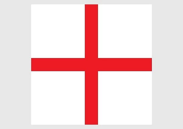 Illustration of flag of England, with red St. Georges cross on white field