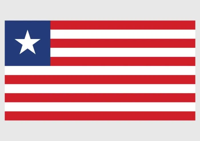 Framed Print : Illustration of flag of Liberia, with eleven red and white stripes and white star on blue square at hoist Framed Print : Illustration of flag of Liberia, with eleven red and white stripes and white star on blue square at hoist