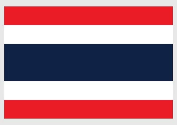 Illustration of flag of Thailand, with five horizontal red, white and blue stripes